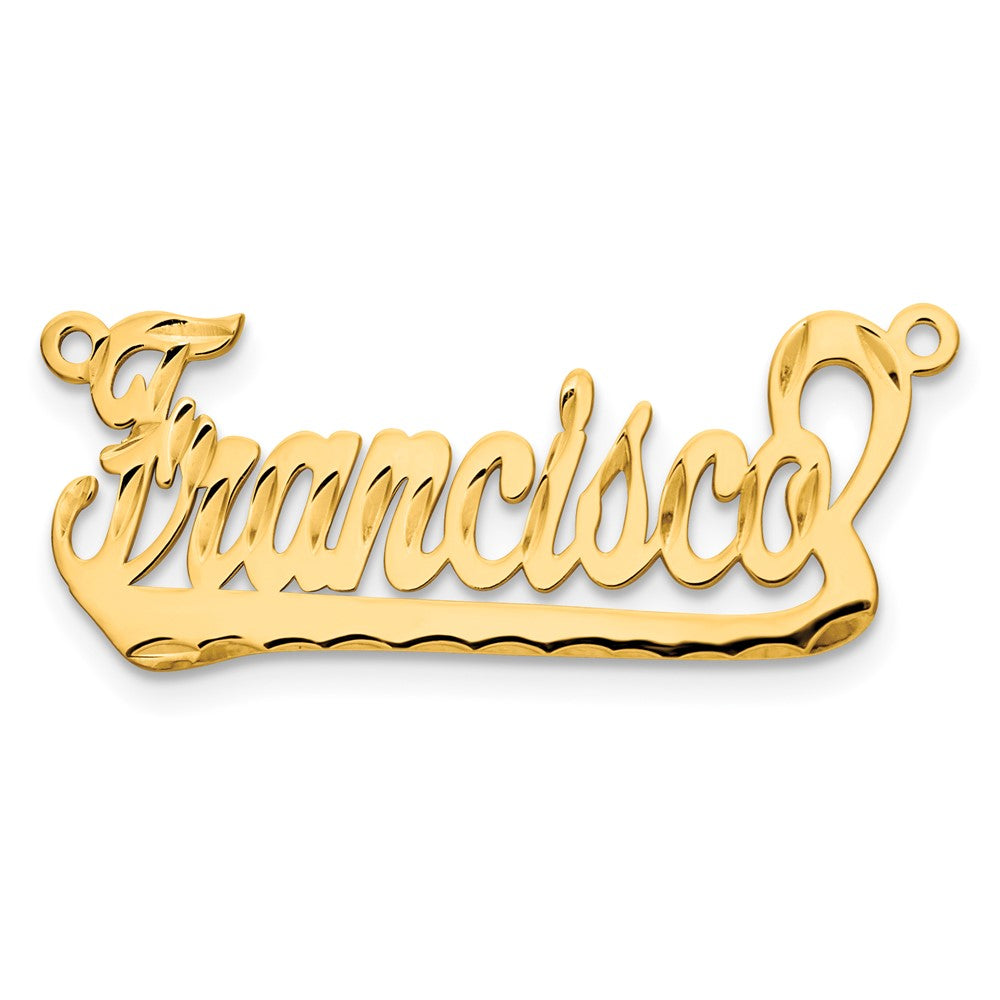 10k Yellow Gold Diamond-cut Underlined Name Plate