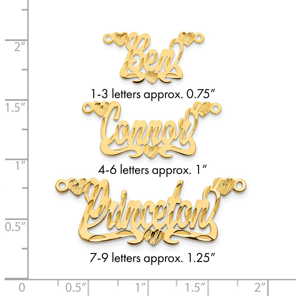 10K Diamond-cut Hearts Name Plate