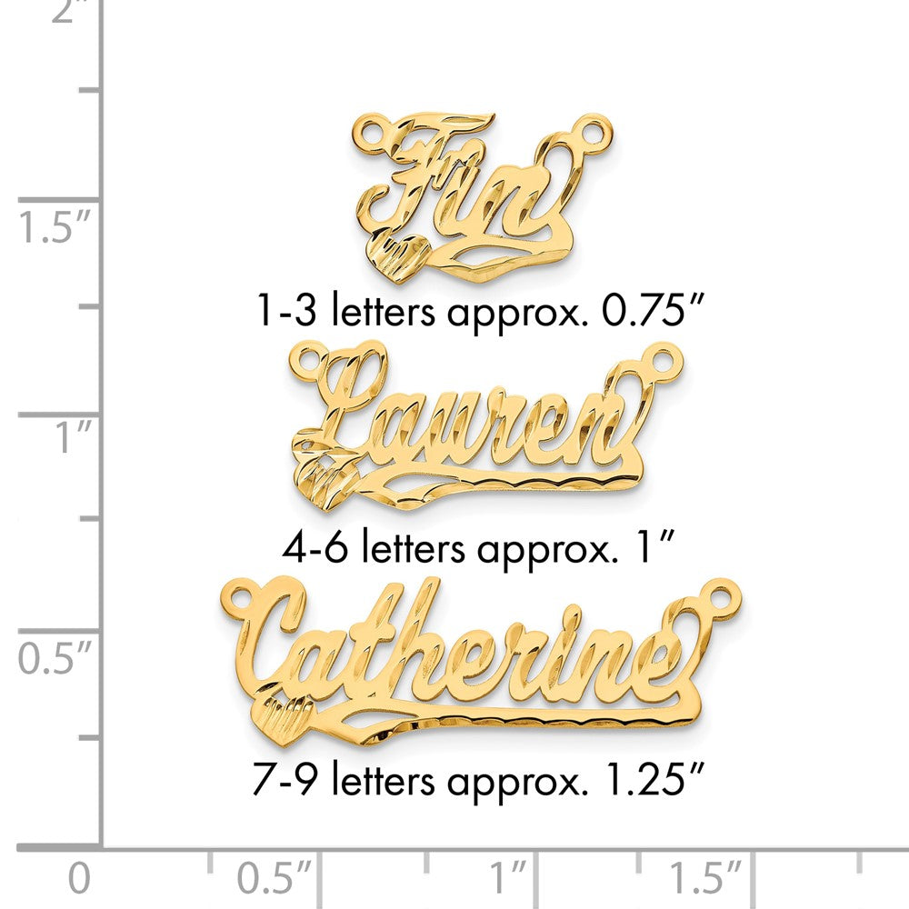 10k Yellow Gold Diamond-cut Heart Name Plate