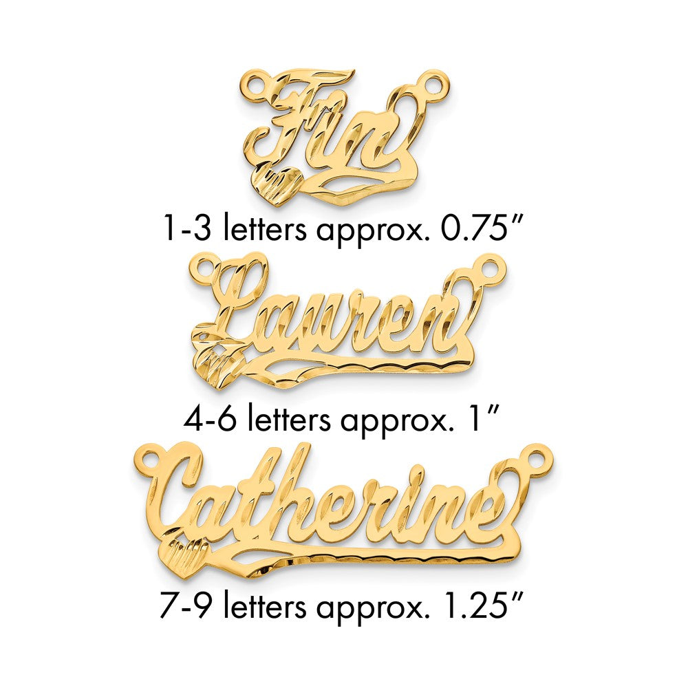 10k Yellow Gold Diamond-cut Heart Name Plate