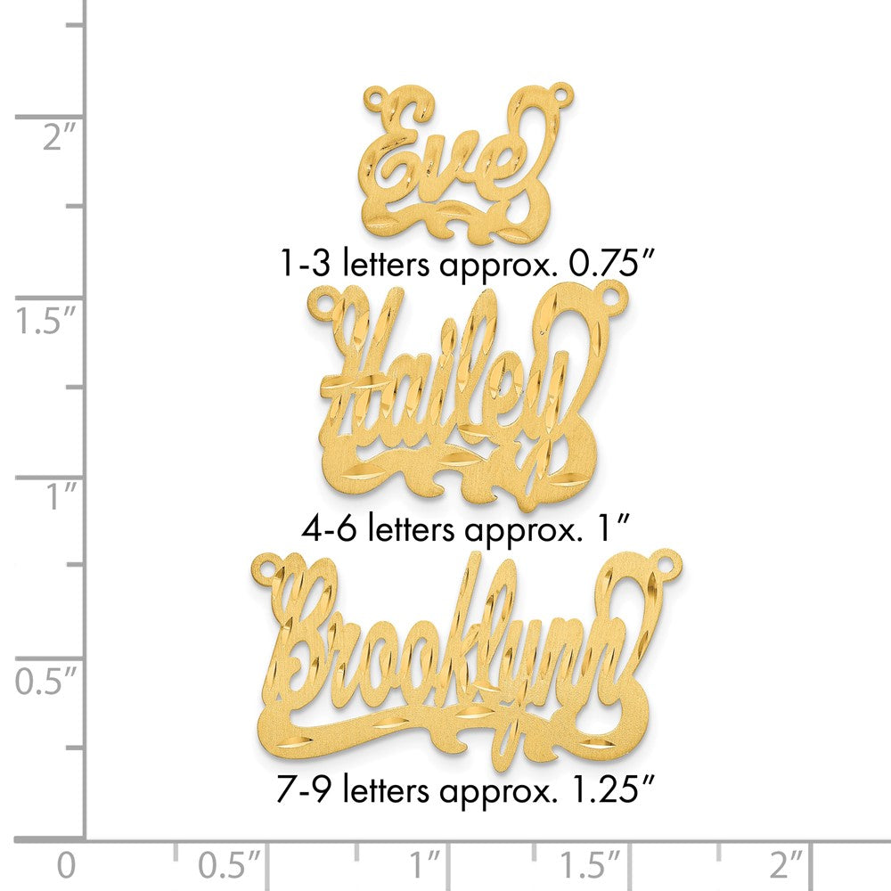 10k Yellow Gold  Satin Diamond-cut Name Plate