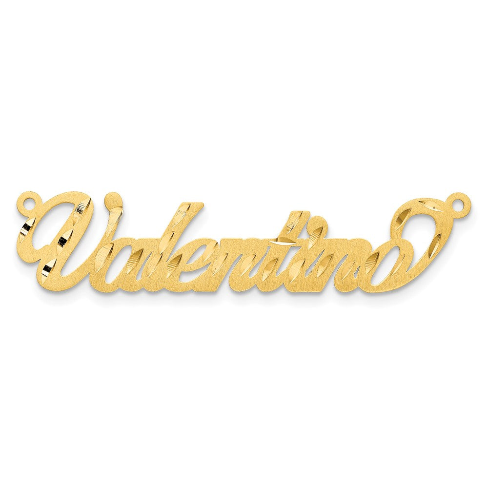 10k Yellow Gold Satin Diamond-cut Name Plate