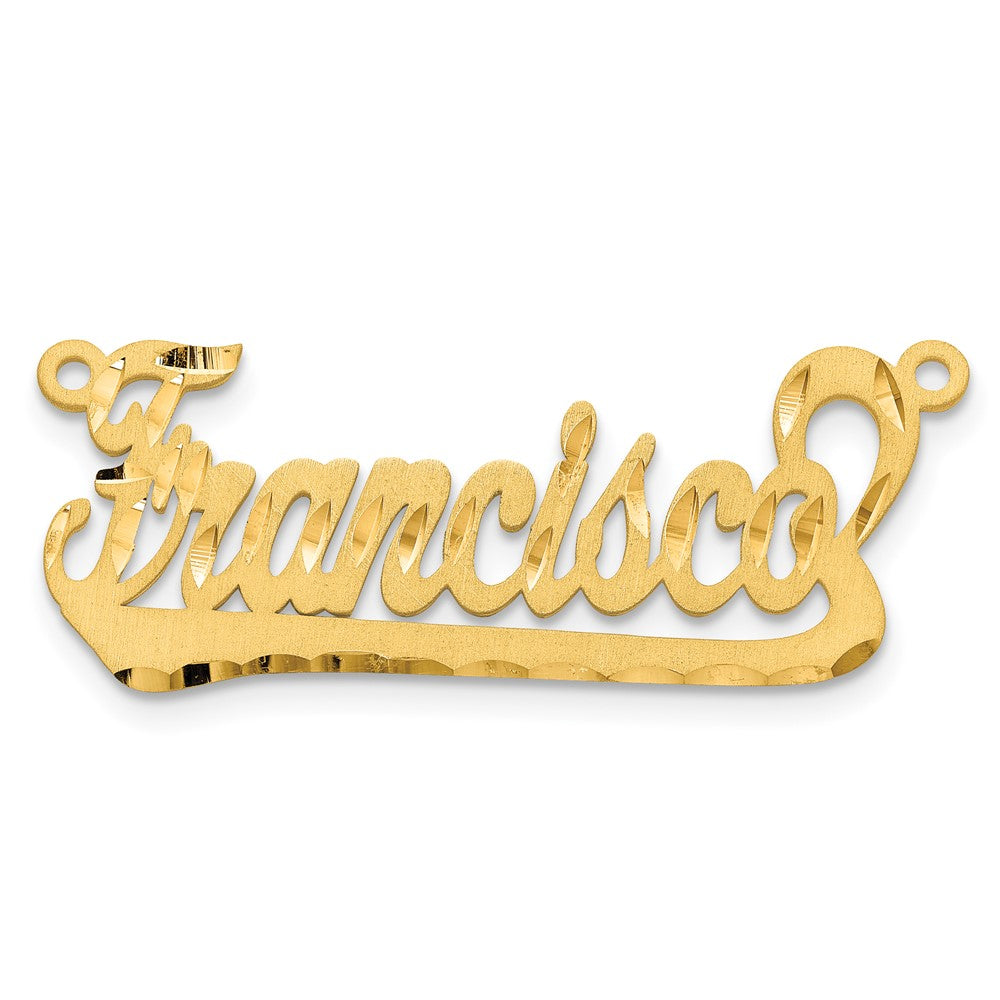 10k Yellow Gold Satin Diamond-cut Underlined Name Plate