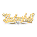 10k  Two-tone 3D with Heart Diamond Name Plate