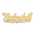10k  Two-tone 3D with Heart Diamond Name Plate