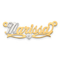 10k Two-tone 3D with Heart Diamond Name Plate