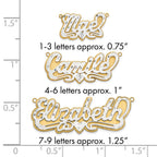 10k 3D Two-tone Satin Diamond-cut Name Plate