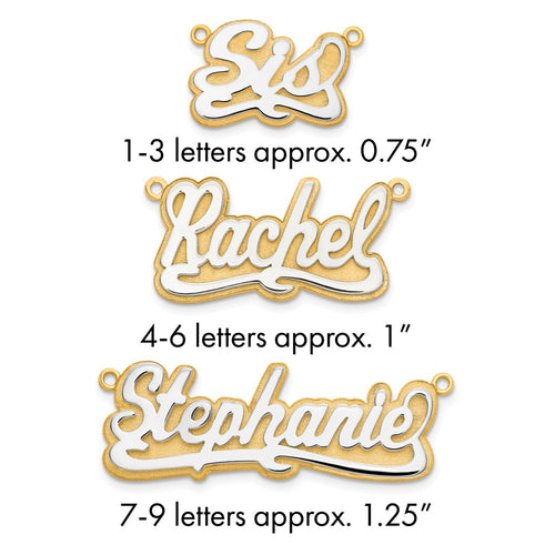 10k 3D Two-tone Polished Name Plate
