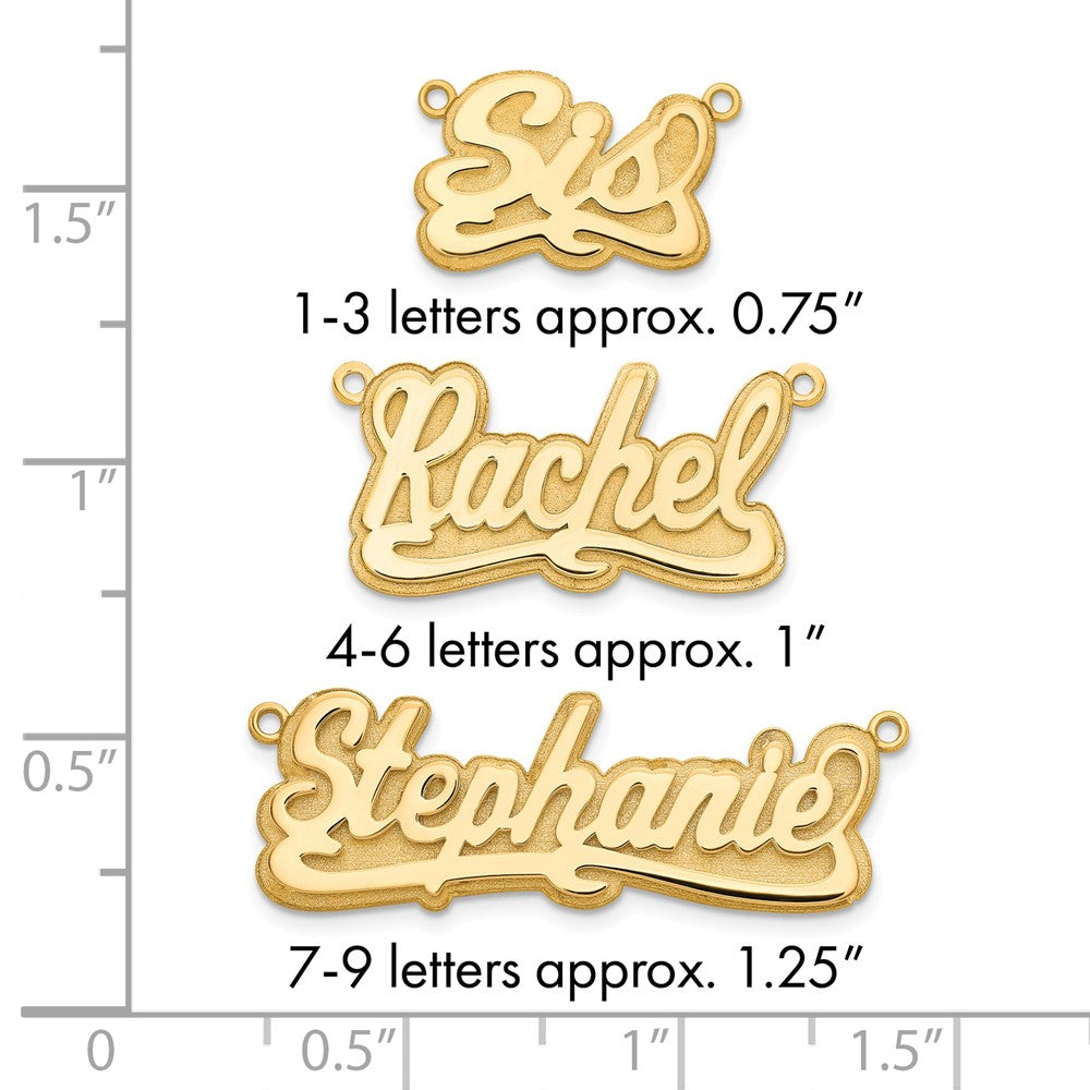 10k Yellow Gold 3D Polished Name Plate