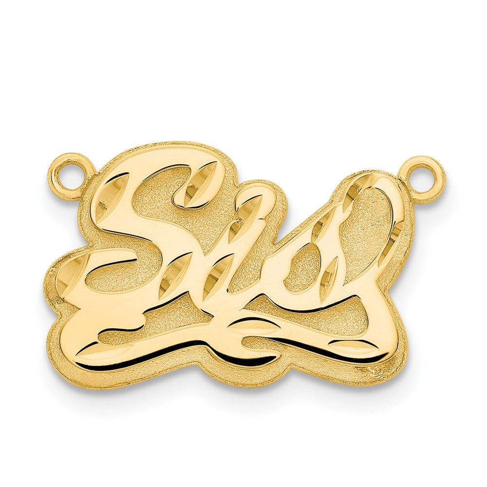 10k Yellow Gold 3D Diamond-cut Name Plate