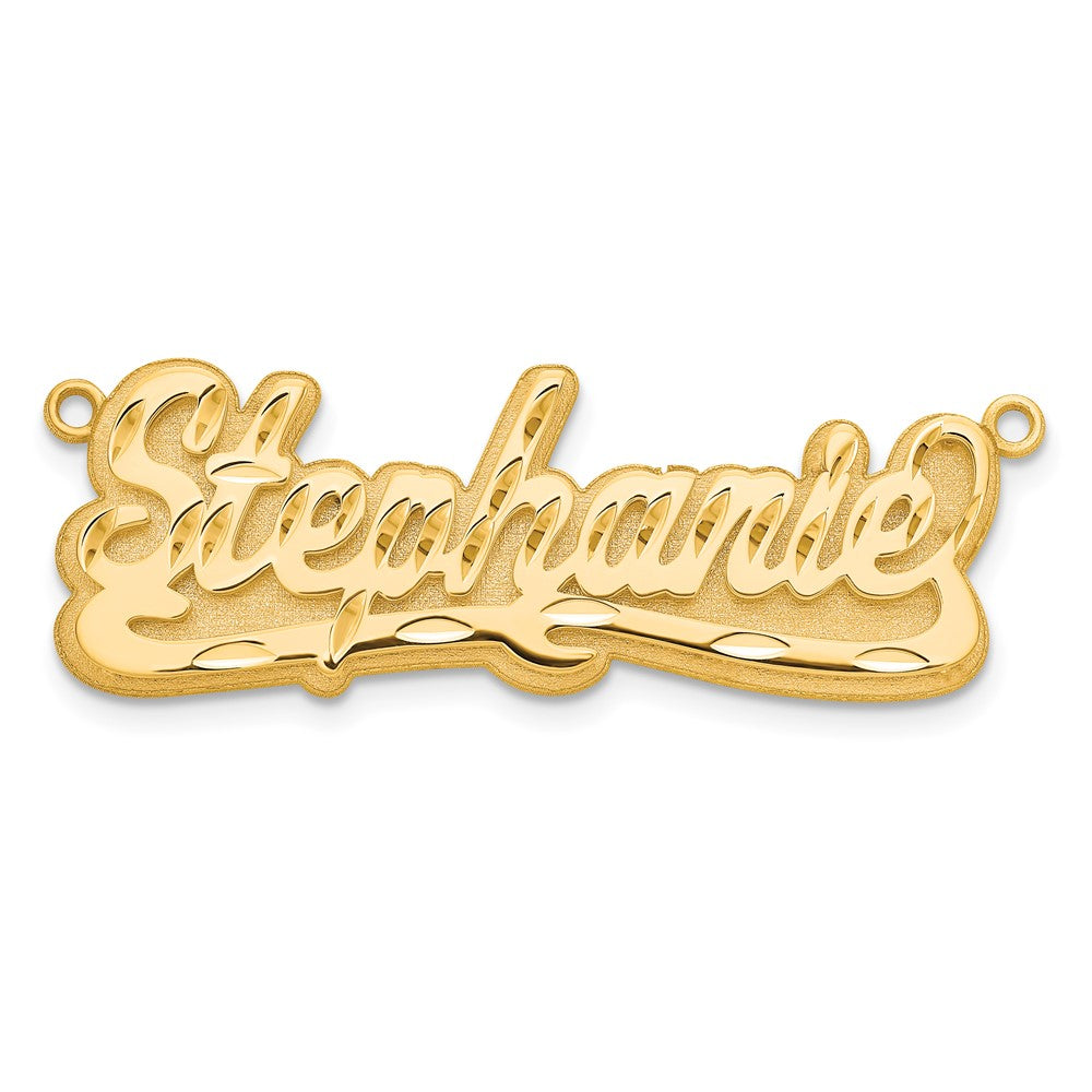 10k Yellow Gold 3D Diamond-cut Name Plate