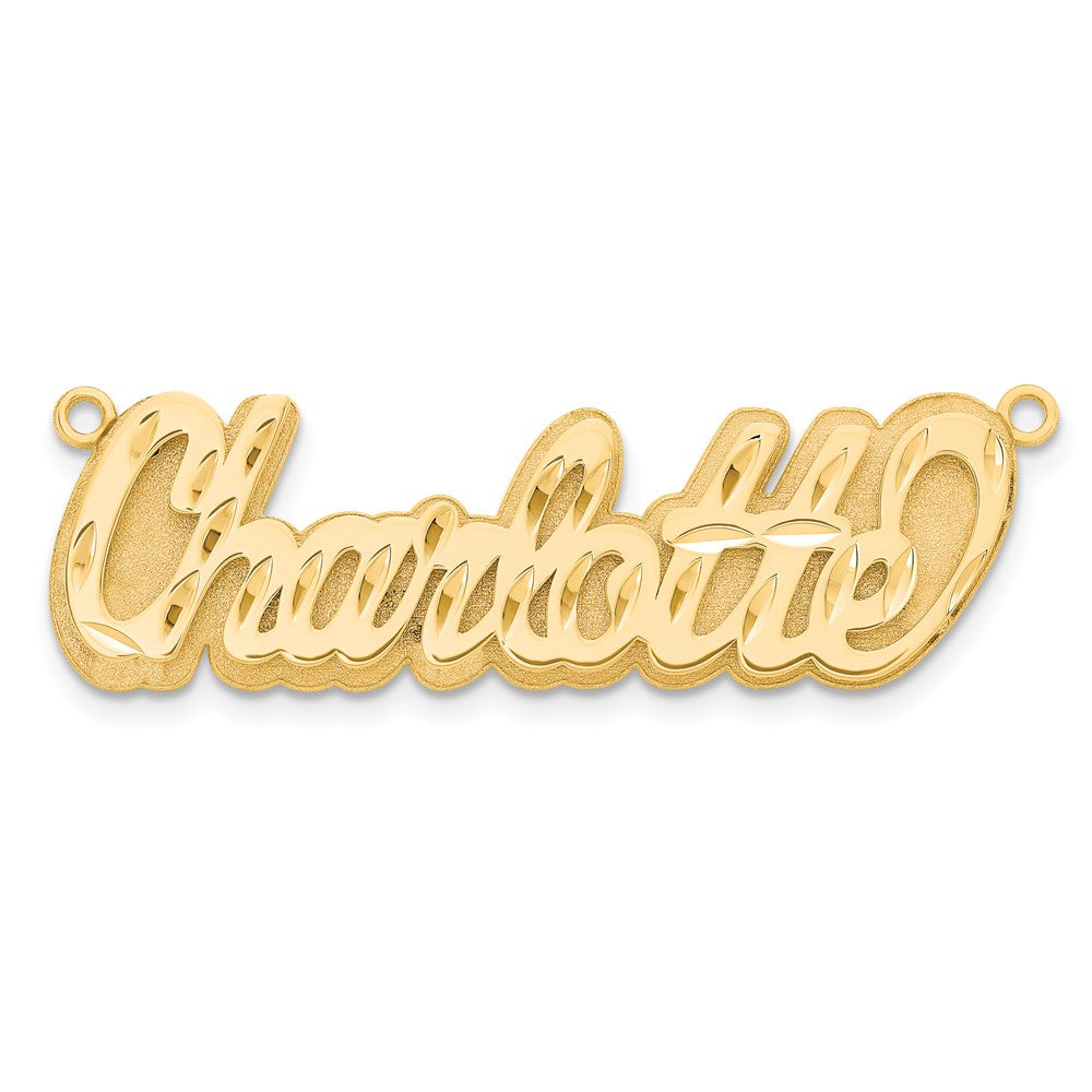10k Yellow Gold 3D Diamond-cut Name Plate