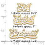 10k 3D Two-tone Satin Diamond-cut Name Plate