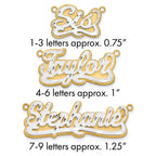 10k 3D Two-tone Satin Diamond-cut Name Plate