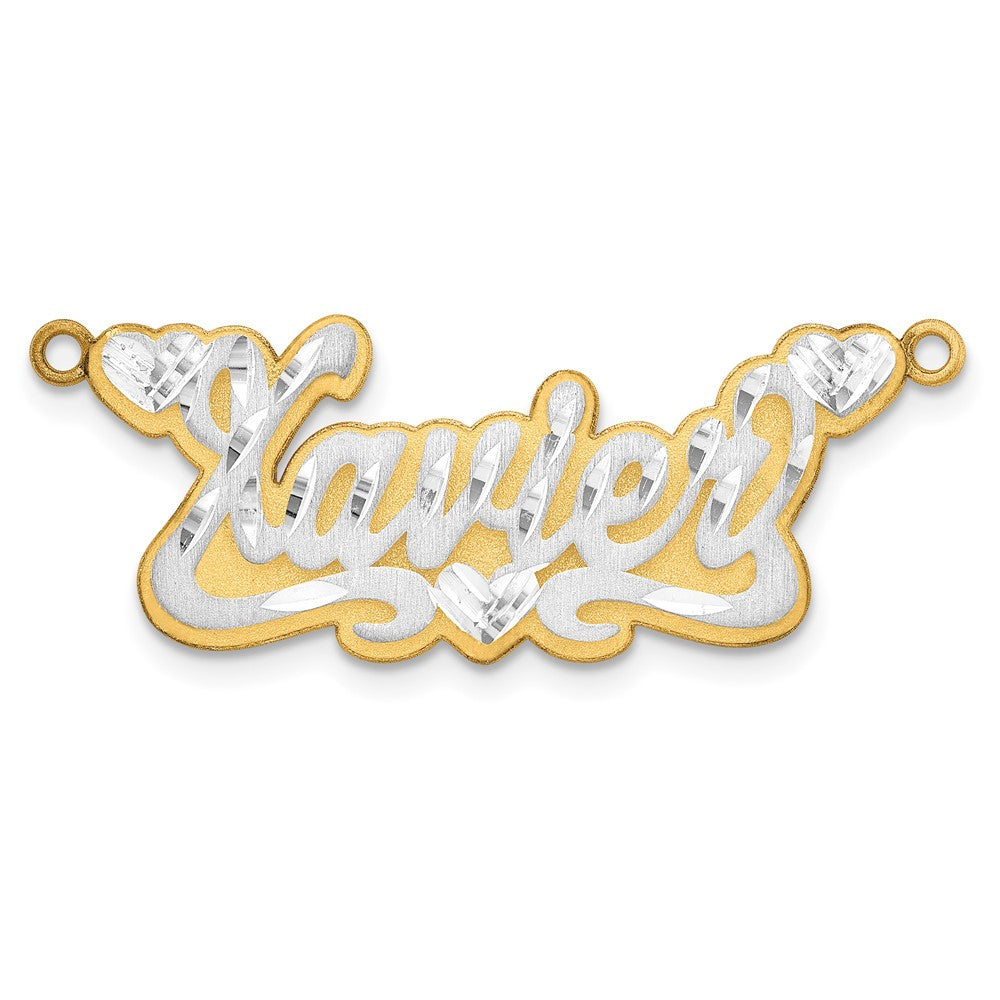 10k 3D Two-tone Satin Diamond-cut Name Plate