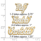 10k 3D Two-tone Satin Diamond-cut Name Plate