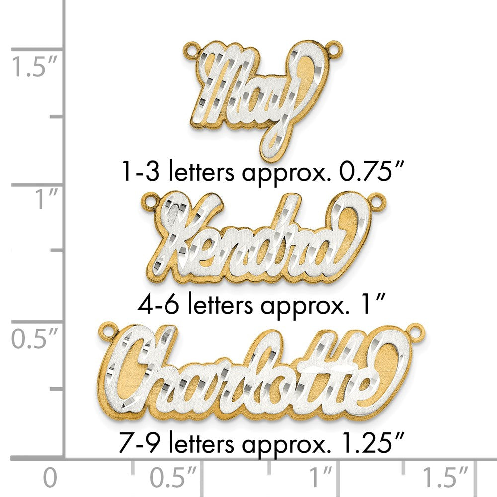 10k 3D Two-tone Satin Diamond-cut Name Plate