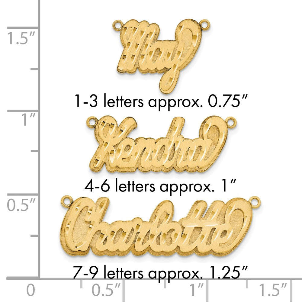 10k Yellow Gold 3D Satin Diamond-cut Name Plate