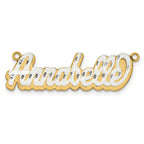 10k 3D Two-tone Satin Diamond-cut Name Plate
