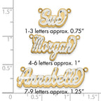 10k 3D Two-tone Satin Diamond-cut Name Plate
