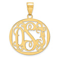 10k Yellow Gold Round Monogram Pendant