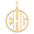 10k Yellow Gold Round Cut-out Monogram Pendant