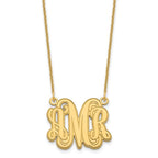 10k Yellow Gold Etched Monogram Necklace