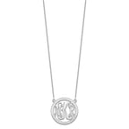 10k White Gold Small Family Monogram Necklace