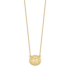 10k Yellow Gold Etched Oval Monogram Necklace