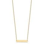 10k Yellow Gold Small Blank Bar Necklace