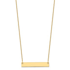 10k Yellow Gold Medium Blank Bar Necklace