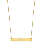 10k Yellow Gold Large EDWAEDIAN SCRIPT Bar Necklace