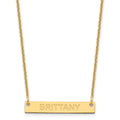 10k Yellow Gold Small Capitalized ARIAL ROUNDED Bar Necklace