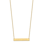 10k Yellow Gold Medium Capitalized ARIAL ROUNDED Bar Necklace