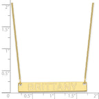 10k Yellow Gold Medium Capitalized ARIAL ROUNDED Bar Necklace