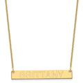 10k Yellow Gold Medium Capitalized ARIAL ROUNDED Bar Necklace