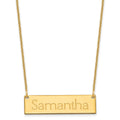 10k Yellow Gold Small Name Bar Necklace