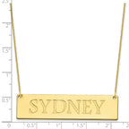 10k Yellow Gold Large Name Bar Necklace