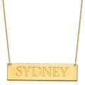 10k Yellow Gold Large Name Bar Necklace