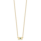 10k Yellow Gold 2 Initials w/14k Bezel Birthstone Necklace