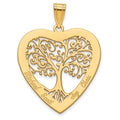 10KY Heart Family Tree Pendant
