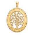 10KY Oval Family Tree Pendant