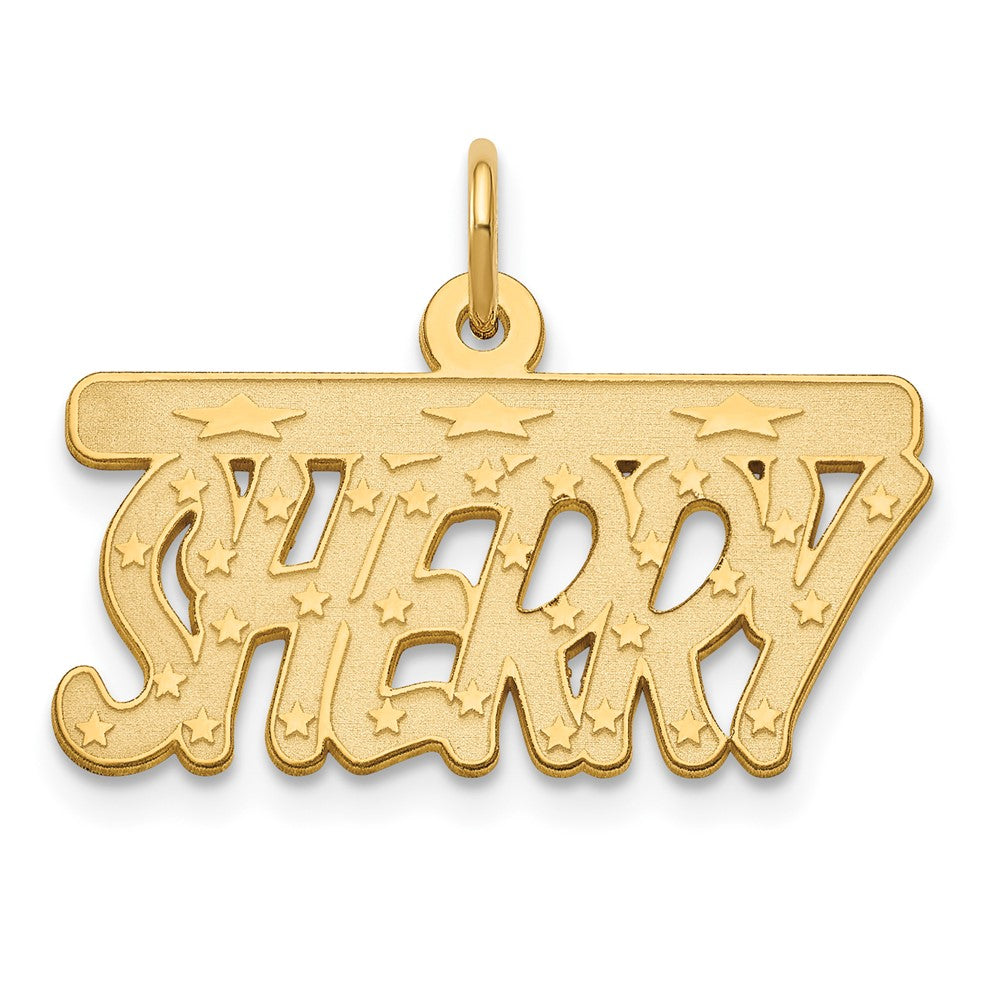 10k Yellow Gold Satin Stars Name Plate