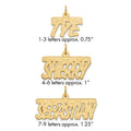 10k Yellow Gold Satin Stars Name Plate