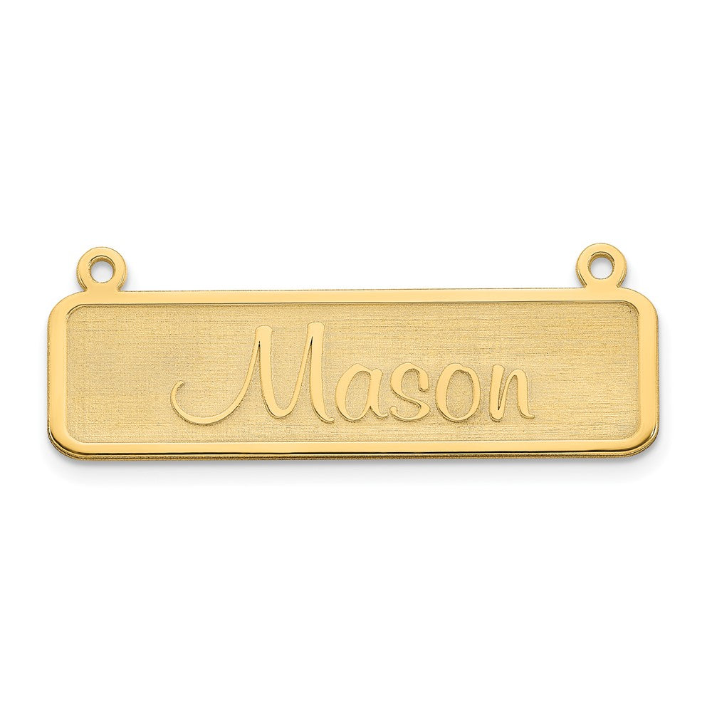 10k Yellow Gold Satin Name Plate Bar