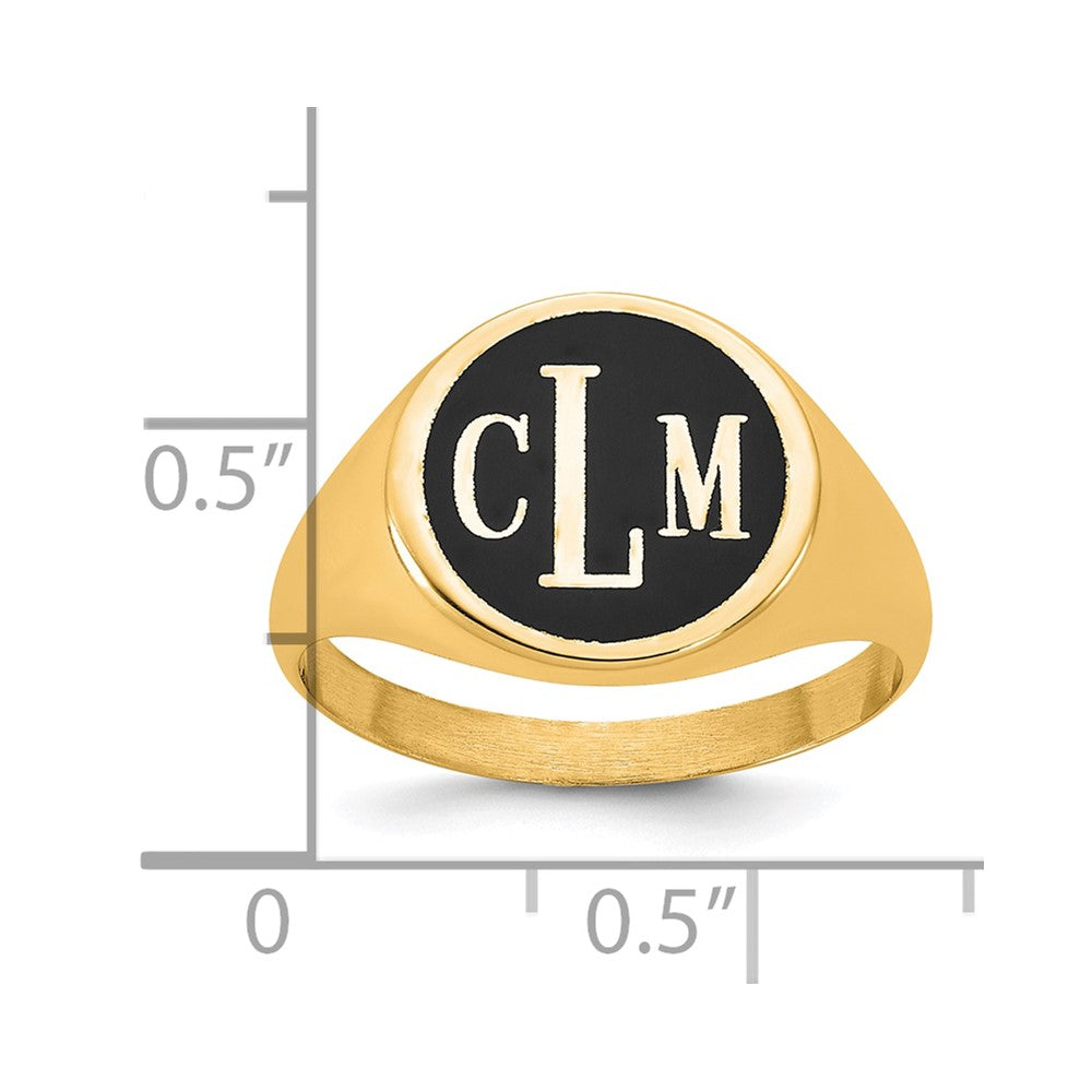 10k Yellow Gold with Epoxy Monogram Ring