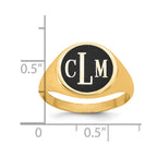 10k Yellow Gold with Epoxy Monogram Ring