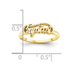 10k Yellow Gold Name Plate Ring