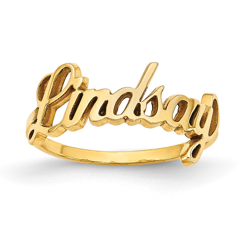 10k Yellow Gold Name Plate Ring