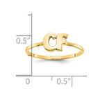 10k Yellow Gold Script or Block Font Double Initial Ring